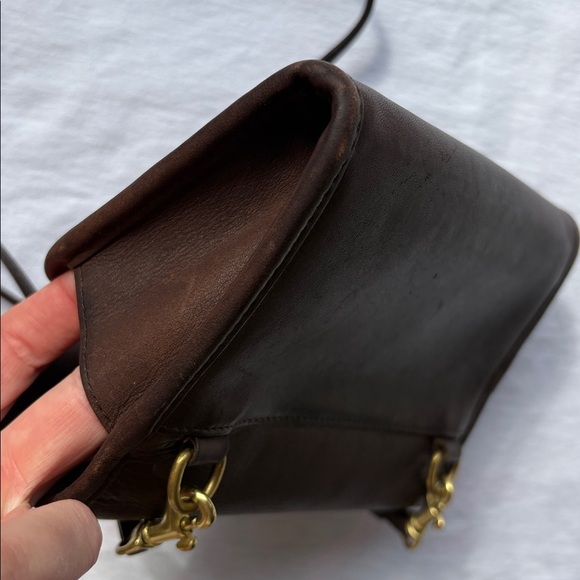 Coach vintage brown leather crossbody clutch Envelope Swing Wallet #4873 - Picture 6 of 7